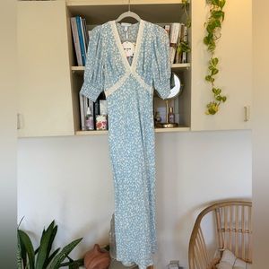 Rixo Target Blue Floral Midi Dress size 2 / Small